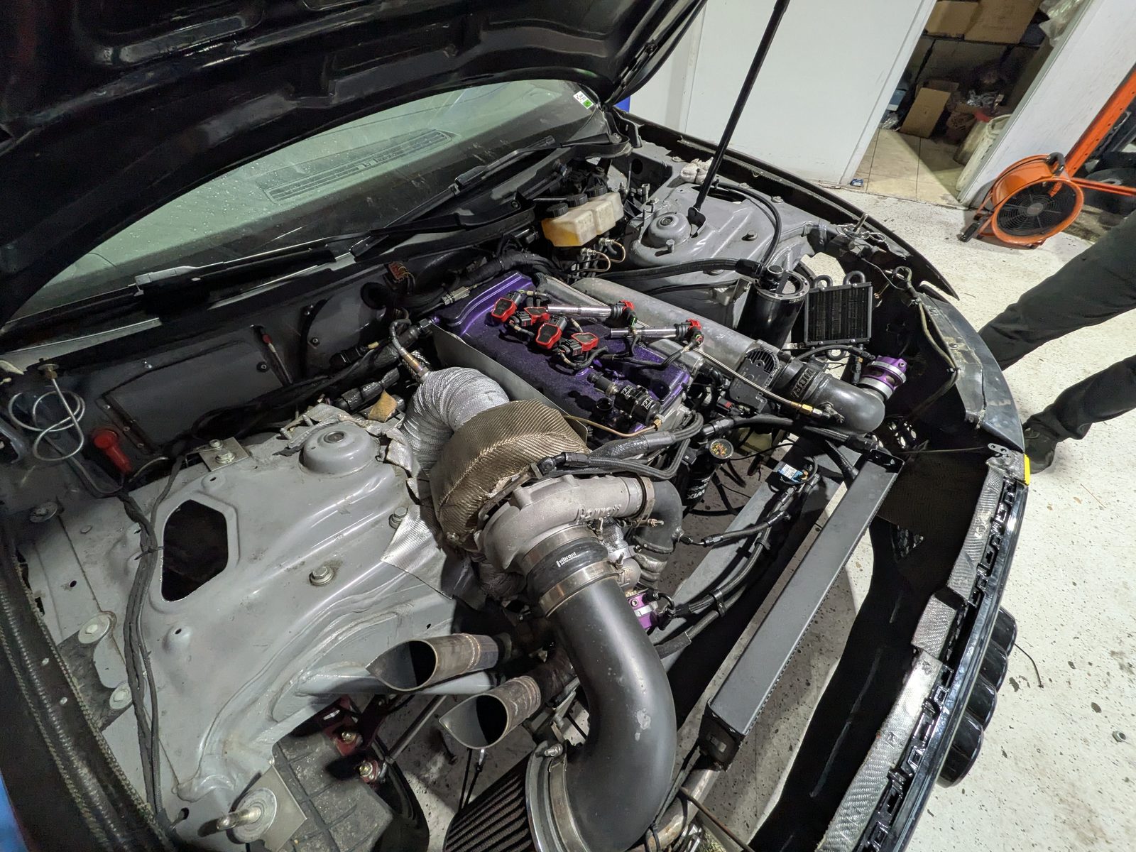 Turbocharged engine build in the bay